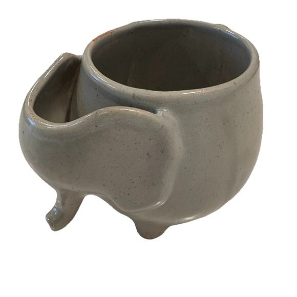 Urban Outfitters Home Elephant Mug Grey Stoneware Tea Coffee Mug Planter - Picture 3 of 7